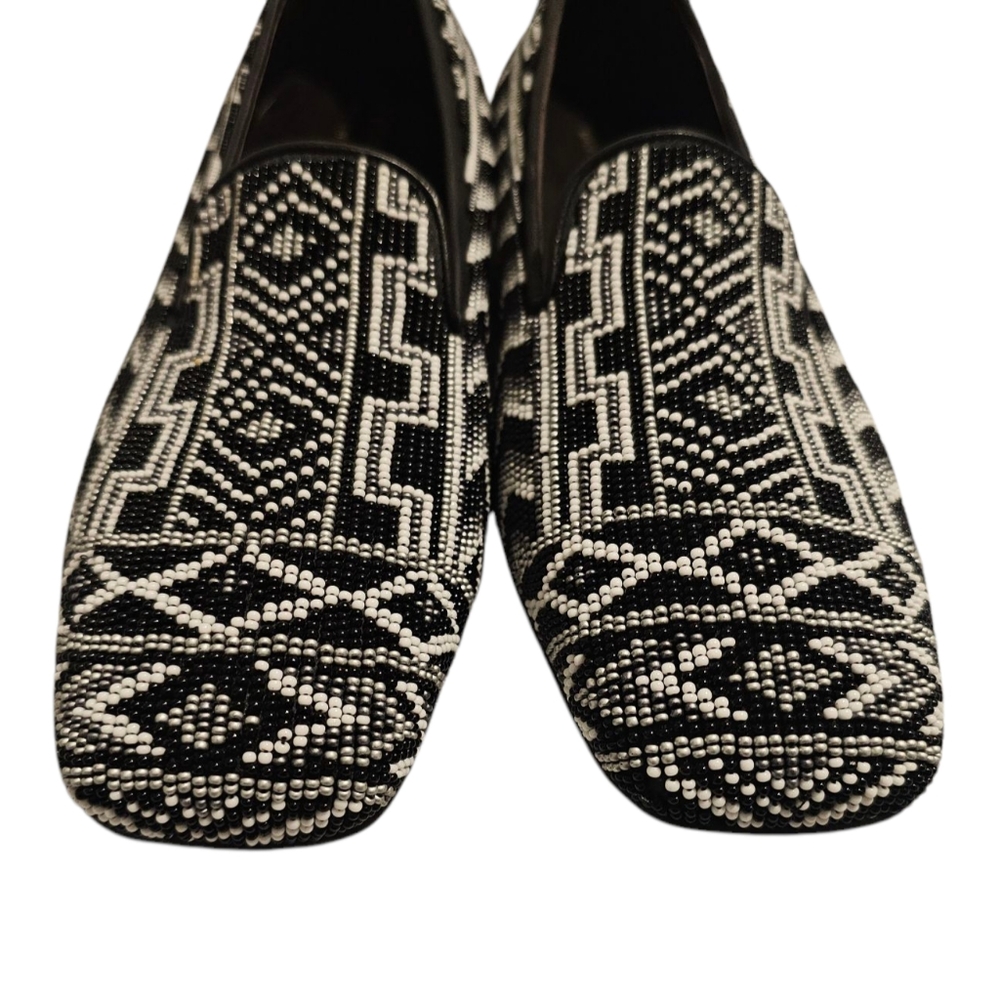 Donald J. Pliner Black and White Patterned Flats - Picture 5 of 11